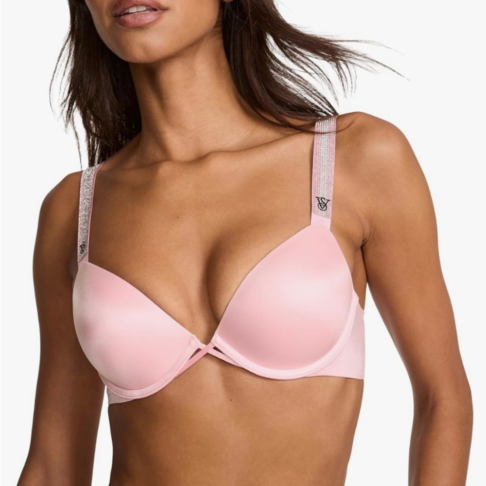 Victoria's Secret Very Sexy pink Embellished Strap Smooth Push-Up Bra
